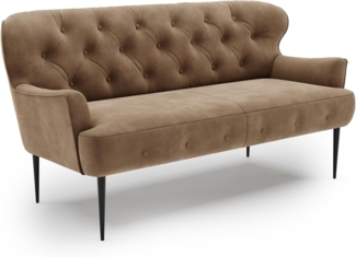 CAVADORE 2,5-Sitzer Küchensofa Amba, Trendige Sitzbank für Küche oder Esszimmer / 173 x 97 x 87 / Hochwertiges Mikrofaser: Hellbraun