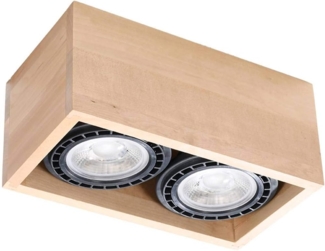 Deckenleuchte, Holz, naturfarben, L 25 cm