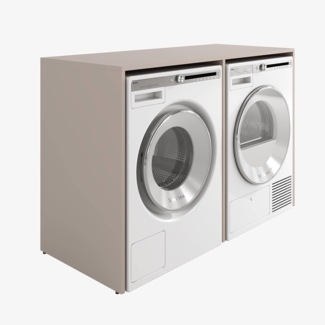 Platan Room Waschmaschinenumbauschrank DORA Waschmaschinenschrank 130 cm breit Überbauschrank Waschmaschine oder Wäschetrockner Schrank für Bad