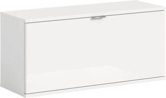 furnling Schuhbank Professor, 1 Klappe, 4 Fächer, Stauraum, Hochglanz Front, Breite 92 cm, weiß