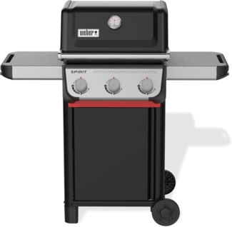 Weber Spirit E-310 Gasgrill, 3 Brenner, 51x46 cm Grillfläche, Warmhalterost, Deckelthermometer, 2 Räder - Schwarz/Silber (1500862)