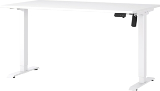 Germania Schreibtisch 8023-84, in Weiß, elektr. höhenverstellbar, 140 x 119 x 80 cm (BxHxT)
