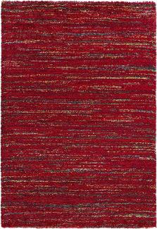 Hochflor Teppich Chic meliert rot - 80x150x3cm