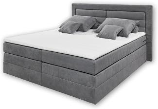 Boxspringbett mit Bettkasten 'SABA' grau 180x200cm