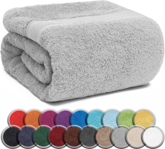 NatureMark SAUNATUCH/Badetuch – Premium Qualität 80x200 cm – Sauna-Handtuch 100% Baumwolle – Farbe: Silber grau