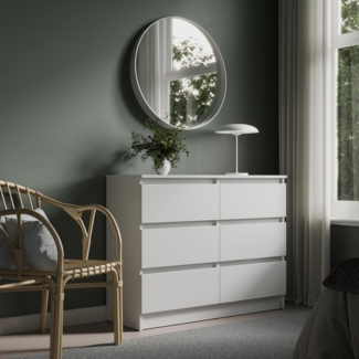 Home Collective Kommode mit Schublade 80, 100, 120, 140 cm breit weiß Holz Schrank (Highboard Anrichte Schlafzimmer Wohnzimmer Flur Büro Organizer), Kommode 100 cm breit Kommode Sideboard Höhe 78 cm