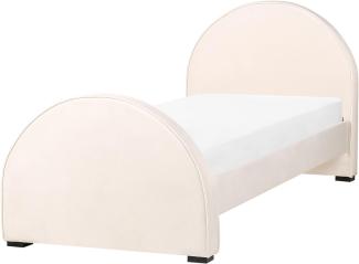 Bett mit Lattenrost NOZAY 90 x 200 cm Samtstoff Beige