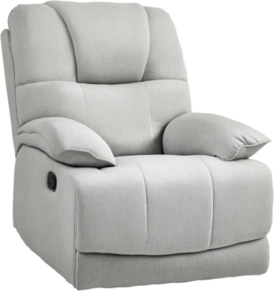HOMCOM Relaxsessel Fernsehsessel, TV-Sessel mit Taschenfederkern, Leinenoptik (Ruhesessel, 1-St, Liegesessel), für Wohnzimmer, Schlafzimmer, Grau
