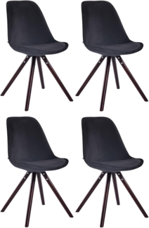 4er Set Stühle Toulouse Samt Rund cappuccino [320448]