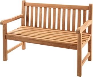 riess-ambiente Gartenbank EMPIRE TEAK 120cm natur (Einzelartikel, 1-St), Massivholz · wetterfest · Lehne · Maritim · Outdoor · Balkonmöbel