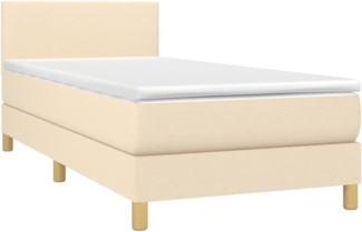 vidaXL Boxspringbett mit Matratze Creme 100x200 cm Stoff 3140438