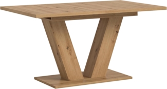 Ausziehbarer Esstisch (B/H/T): 150-190x76x80 in Artisan Nachbildung mit Y-Fußgestell