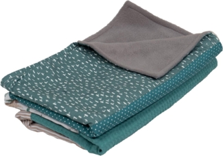 ULLENBOOM ® Babydecke 70x100 cm, Madagaskar (Made in EU) - Aus Baumwolle & flauschigem Fleece (OEKO-TEX Standard), Baby Decke Neugeborenen, ideal als Kinderwagendecke oder Kuscheldecke