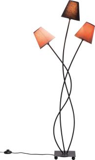 Kare Design Stehleuchte Flexible Mocca, Schwarz/Braun, Stehlampe, Lampe, Stahlgestell, Baumwoll Schirme, kein Leuchtmittel inklusive, 130 x 50 x 18 cm (H/B/T)