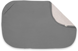 hauck 2in1 Topper & Handtuch 44 x 69 x 0,4 cm mit Atmungsaktiver Baumwolle & Saugfähigem Frottee Kompatibel mit Change N Clean Wickelauflage, Waschbar bei 60° C (Changing Mat Liner, Dark Grey)
