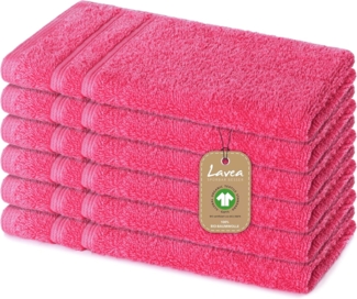 Lavea Gästehandtuch Bali, 30x50cm aus 100% Bio-Baumwolle, einzigartig weiche Gästetücher mit Aufhänger (Set, 6-St), hochwertiges und nachhaltiges Premium Gästetuch – saugstarke Faser