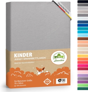 leevitex® Spannbettlaken Kinderbettbezug 70x140 cm – Weich & atmungsaktiv aus Mako-Jersey, Gummizug: Rundumgummizug, (2 Stück), Premium Qualität: Öko-Tex zert, top Passform & pflegeleicht