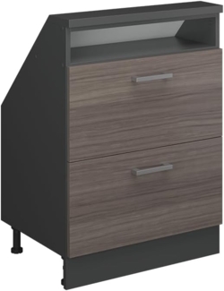 Dachschrägenschrank Rion Edelgrau/Anthrazit mit 2 Schubladen Vicco