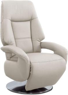 Cavadore Ledersessel Edinburgh / Fernsehsessel mit manuell verstellbarer Relaxfunktion / 74 x 114 x 77 / Echtleder: weiß
