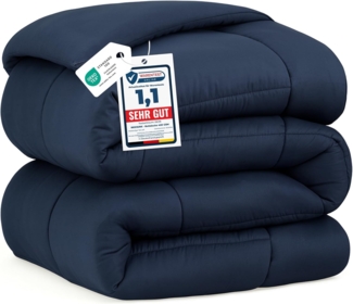 BEDSURE Bettdecke 220x240 Winterdecke 450gsm - Warm Winterdecke 220x240 cm für Winter, 240x220 Waschbar Dicke Winterbettdecke, Marineblau