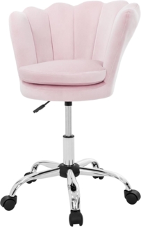 ML-DESIGN Bürostuhl 360° Drehstuhl aus Samt Polsterstuhl mit Rückenlehne höhenverstellbar (1 St), Büro-Schreibtischstuhl Rosa Muschel-Sessel gepolstert Metallgestell