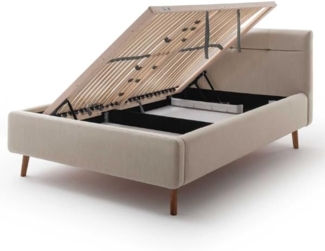 Polsterbett Lotte inkl. Bettkasten | beige | 140x200 cm