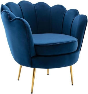 Vente-unique - Muschelsessel - Samt - Dunkelblau - DANDELION von Pascal Morabito