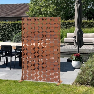 Trennwand Basciano Cortenstahl 180x120 cm Edelrost [casa. pro]