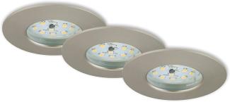 Briloner LED Einbauleuchten Attach matt-nickel 3er Set Deckenspot Lampen