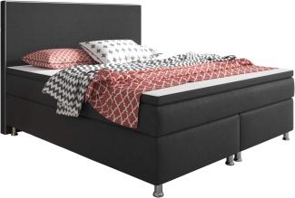 Boxspringbett King Size 180x200 cm Webstoff Anthrazit