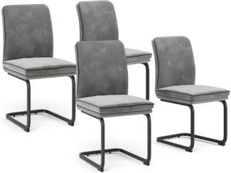 Freischwinger Eleganza Hellgrau 4er Set Vicco