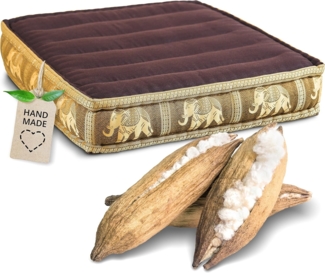livasia Sitzkissen Bodensitzkissen (Deluxe) vegan und handgefertigt, 50x50x10cm, Kapok