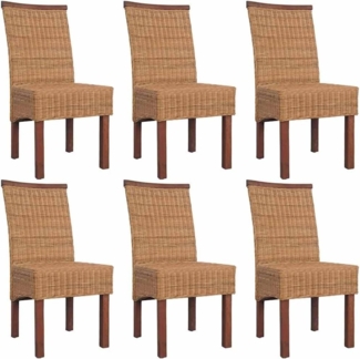 vidaXL Esszimmerstühle 6 Stk. Natur Rattan Braun 274203