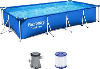 Bestway Steel Pro Swimmingpool-Set Rechteckig 400×211×81 cm 56424 91612