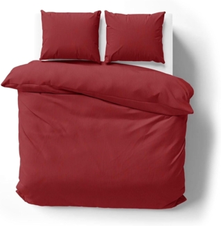 Lorena Mako-Satin Bettwäsche Venedig|200x220 cm + 2x 80x80 cm| burgund