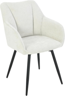 riess-ambiente Esszimmerstuhl AVIGNON beige / schwarz Chenille-Bezug · 360° drehbare Sitzfläche (Einzelartikel, 1 St), Esszimmerstuhl mit Rückenlehne & Armlehne · Metall-Beine
