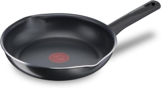 Tefal B56404 Day by Day On Bratpfanne | 24 cm | Antihaftbeschichtung | Thermo-Signal | für alle Herdarten AUßER Induktion | tiefe Form | Aluminium | Schwarz