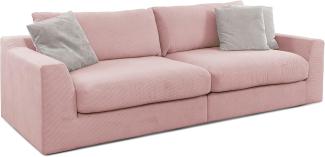 CAVADORE Big Sofa Fiona / Megasofa in Cord mit tiefen Sitzflächen und weicher Polsterung / Cordsofa / 276 x 90 x 109 / Cordstoff Altrosa