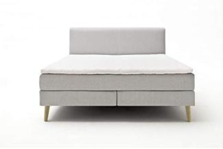 Boxspringbett Greta - Stoff Hellgrau H2&H3 160x200 cm