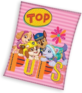 Paw Patrol Kuscheldecke pink 140x110 cm mit Skye und Everest