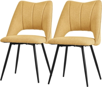 ML-DESIGN Stuhl Esszimmerstühle mit Rückenlehne moderne Design Lounge Küchenstühle (2 St), Polsterstuhl Esstischstühle 2er Set Clubsessel Polyester bis 120kg
