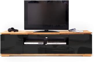 Chiaro Lowboard - Schwarz Hochglanz Asteiche massiv