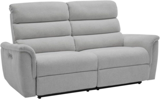 Vente-unique - Relaxsofa elektrisch 3-Sitzer - Stoff - Hellgrau - CARTASIA