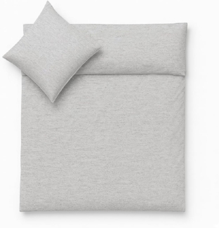 Jersey Bettwäsche 135x200cm 100% Baumwolle weich atmungsaktiv Hellgrau Melange