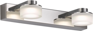 Home4Living Wandleuchte LED Badezimmerleuchte Lampe 2flg Wandlampe Badleuchte, inkl. Leuchtmittel, modern, chrom