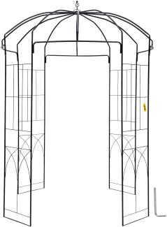 VEVOR Rosenbogen aus Metall 201 x 201 x 274 cm, Rosenpavillon Gartenlaube Gartenpavillon für Kletterpflanzen, Jasmin Hochzeitsbogen Rankgitter, Rankhilfe Schwarz