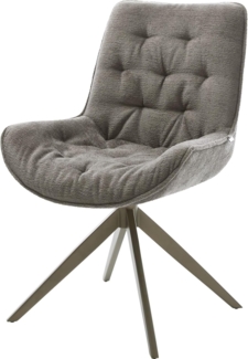 Drehstuhl Taimi-Flex Bouclé Soft Schlamm Kreuzgestell breit Effektfinish Titan 360° drehbar Wippfunktion