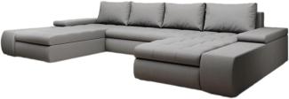 Designer Sofa Martino mit Schlaffunktion Stoff Grau