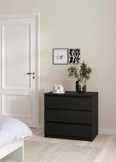 Dmora - Kommode Lilou, Mehrzweckkommode, Schlafzimmerkommode, Schrank mit Schubladen, 77x50 h68 cm, Schwarz