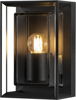 Brindisi-Mini Wandl. schwarz, E27, dickes klares Glas